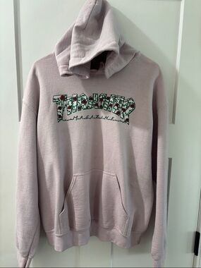 Thrasher Light Pink Floral Logo Hoodie